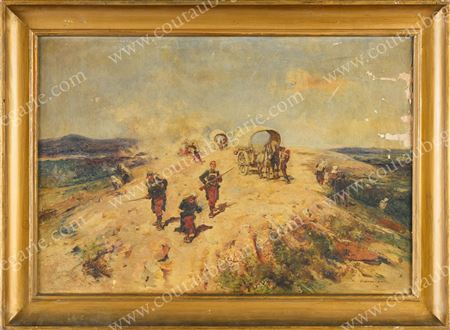 Departure of a troop of African chasseurs.
