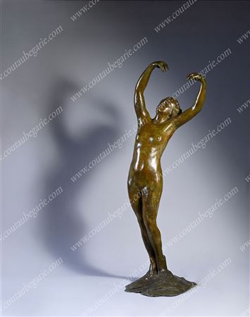 Nude woman with arms outstretched
