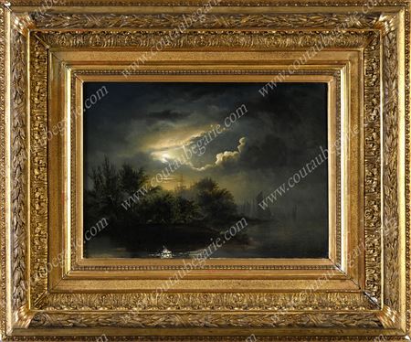 Landscape in the St. Petersburg region by moonlight