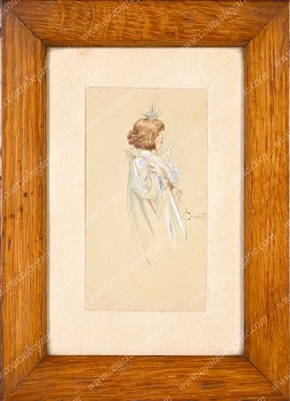 Portrait of a little girl in profile