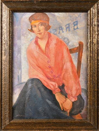 Woman sitting in a café, Paris