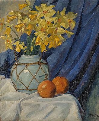 "Stillleben mit Narzissen und Orangen"