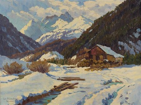 Snowy mountain landscape