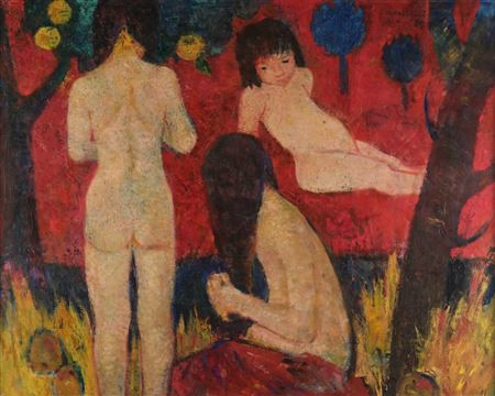 Three girls' nudes by Vilma Vrbora-Kotrbova - Auction record, sale price, and art valuation. Compare with similar artists and explore comparable artworks.