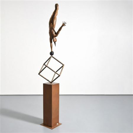 Kinetic acrobat sculpture