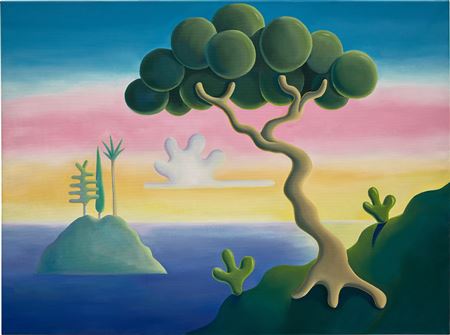 Three trees on an island
