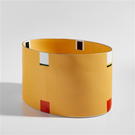"Oval Form with Yellow, Black, Blue, Japanese Red and Green"