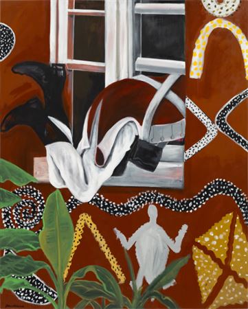Sample artwork by John Madu (Born 1983), known for figurative, symbolic style in acrylic, oil, ink, and collage - View similar artists and auction records