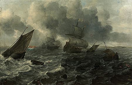 Sailboats on rough seas