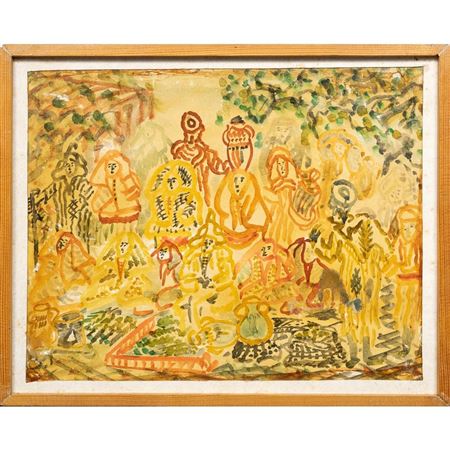 Souk scene by Brahim Jebari - Auction record, sale price, and art valuation. Compare with similar artists and explore comparable artworks.