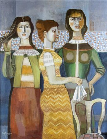 Three young Women by Wilhelm Holzhausen - Auction record, sale price, and art valuation. Compare with similar artists and explore comparable artworks.