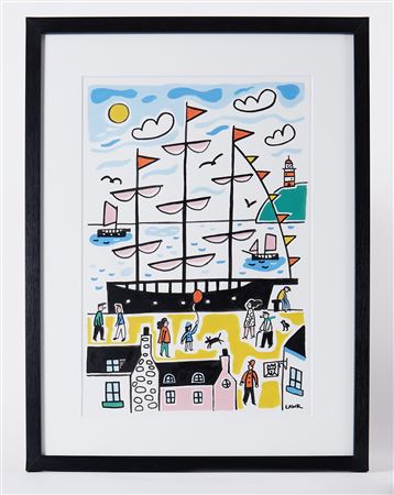 'A Tall Ship on Plymouth Barbican'