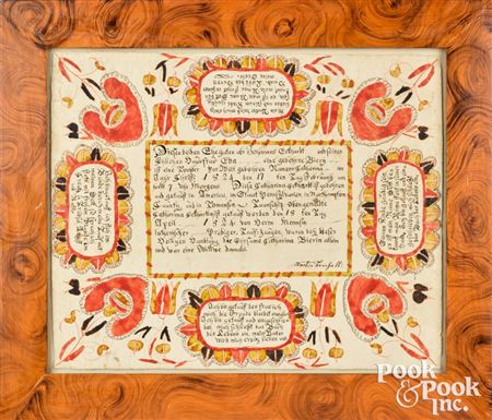 Fraktur birth certificate for Catharina Eckhardt, b. 1824