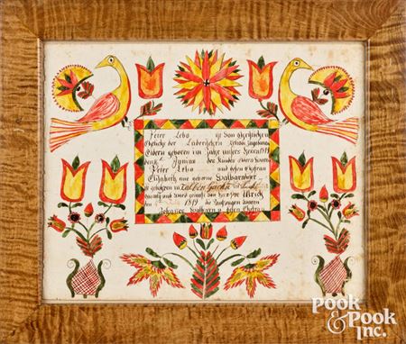 Fraktur birth certificate for Peter Lebo, b. 1819