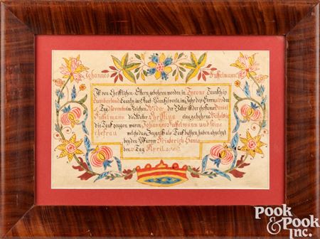 Fraktur birth certificate