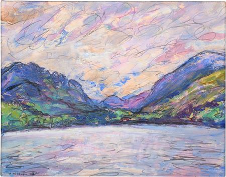 SUMMER CLOUDS UPPER AUSABLE LAKE - SAWTEETH, INDIAN HEAD AND COLVIN, 1923