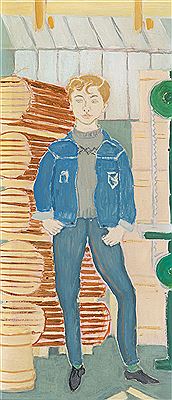 Young man in carpenter's workshop