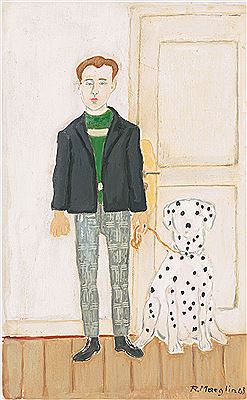 Man with sitting Dalmatian. 1963