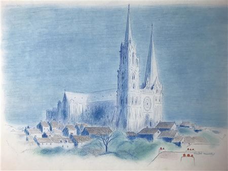 Chartres Cathedral by Ellison Hoover - Auction record, sale price, and art valuation. Compare with similar artists and explore comparable artworks.