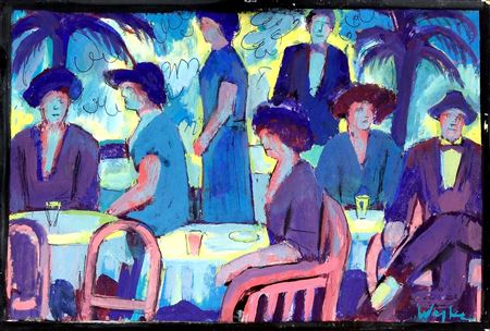 Garden Café with seven people by Erich Waske - Auction record, sale price, and art valuation. Compare with similar artists and explore comparable artworks.
