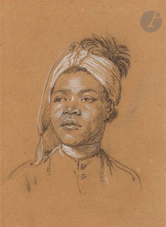 Head of a black man with a turban