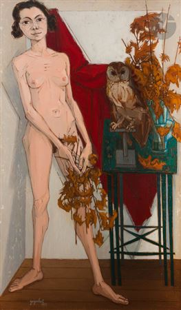 Nude with an owl