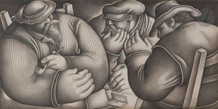 Peasant conversation by Nelson Romero - Auction record, sale price, and art valuation. Compare with similar artists and explore comparable artworks.