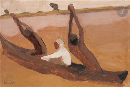 Pirogue at Tambogary, Madagascar by Maurice Scouezec - Auction record, sale price, and art valuation. Compare with similar artists and explore comparable artworks.