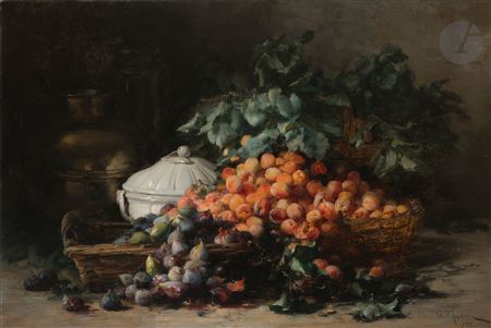 Still life with figs and apricots, 1892 by Gabriel Edouard Thurner - Auction record, sale price, and art valuation. Compare with similar artists and explore comparable artworks.