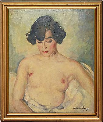 Half-portrait of a Young Woman as Nude
