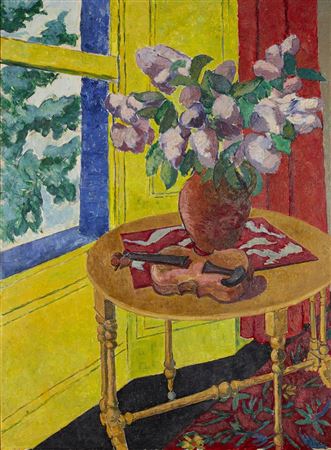 Still life with flowers and violin by Archibald Ziegler - Auction record, sale price, and art valuation. Compare with similar artists and explore comparable artworks.