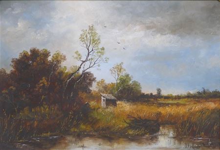 Dachauer Landscape with Hut by the Stream