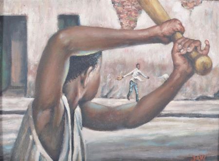 Umpire's View, 2017 by Derrick Woodford - Auction record, sale price, and art valuation. Compare with similar artists and explore comparable artworks.
