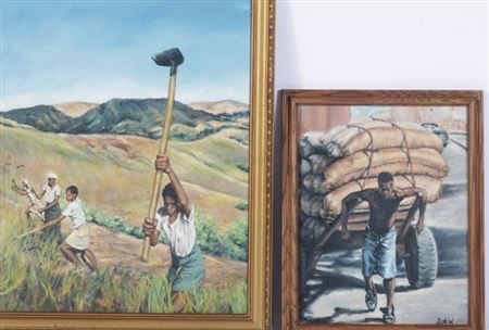 Sample artwork by Derrick Woodford (Born 1957), known for african american genre painting - View similar artists and auction records