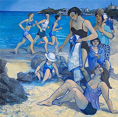 Joggers and Bathers, Tenby