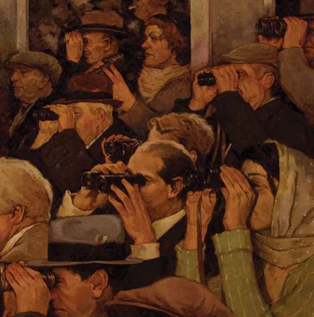 Sample artwork by Joseph Lorusso (Born 1966), known for narrative figure and urban genre painting - View similar artists and auction records