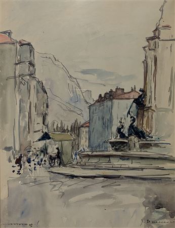 Fountain of Notre-Dame in Grenoble.