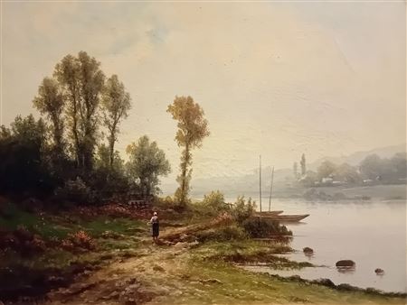 Young woman on the banks of the Doubs.
