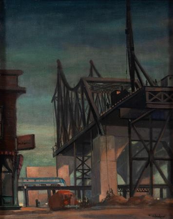 Veteran's Bridge, St. Louis by Frank Nuderscher - Auction record, sale price, and art valuation. Compare with similar artists and explore comparable artworks.