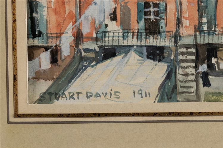 Urban Scene, 1911 - auctioned 10/14/2023 - Stuart Davis signature example for authentication verification from auction lot 7538917