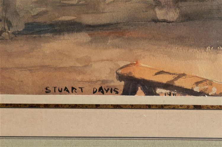 Urban Scene - auctioned 10/14/2023 - Stuart Davis signature example for authentication verification from auction lot 7538918