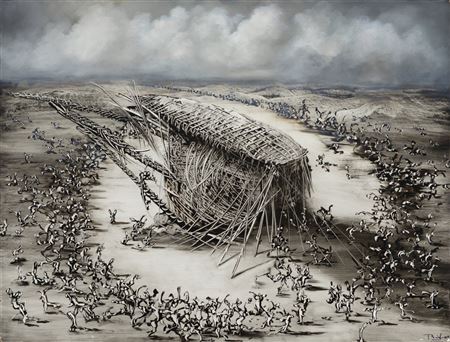 Sample artwork by Jose Benitez Montilla (Born 1963), known for ambiguous and conceptual artwork style with lyrical forms of the abstract, based on rigorous and thoughtful compositions that evoke settings. - View similar artists and auction records