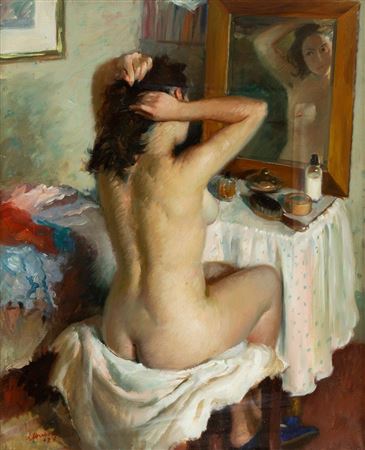 "Toilette" by Federico Lloveras Herreras - Auction record, sale price, and art valuation. Compare with similar artists and explore comparable artworks.