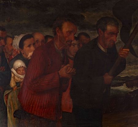 Sample artwork by Julian Ibanez de Aldecoa (1866 - 1952), known for working figures, marine subjects and portrait painting, murals - View similar artists and auction records