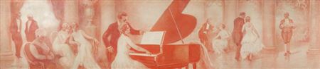 Invitation in the piano room by Antonio Utrillo Viadera - Auction record, sale price, and art valuation. Compare with similar artists and explore comparable artworks.