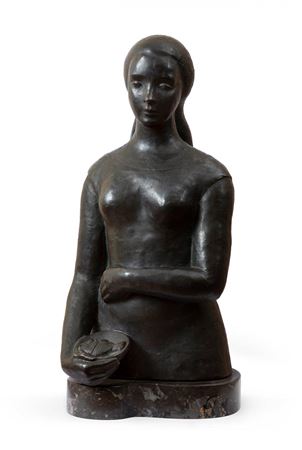 Woman with fish plate