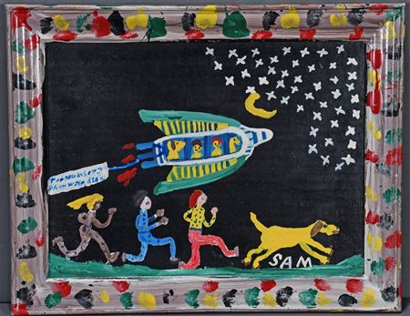 Sample artwork by Sam McMillan (Born 1926), known for naive, folk art painting - View similar artists and auction records