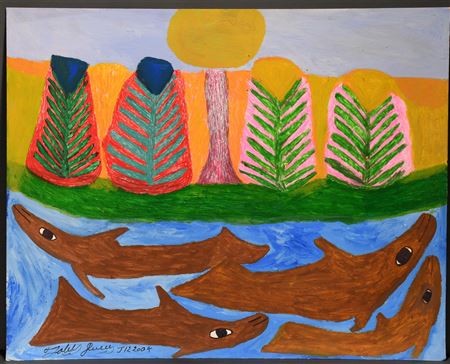 Four Brown Dolphins