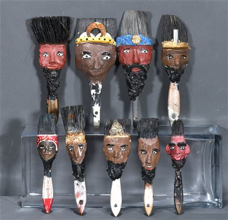 Group of Nine Paint Brush Heads