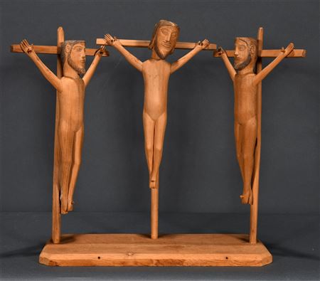 Sample artwork by Edgar Tolson (1904 - 1984), known for sculptor-folk art figures - View similar artists and auction records